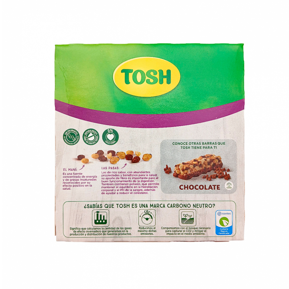 Barras de cereal con maní y pasas Tosh (138 g / 4.9 oz) - Miniatura 3