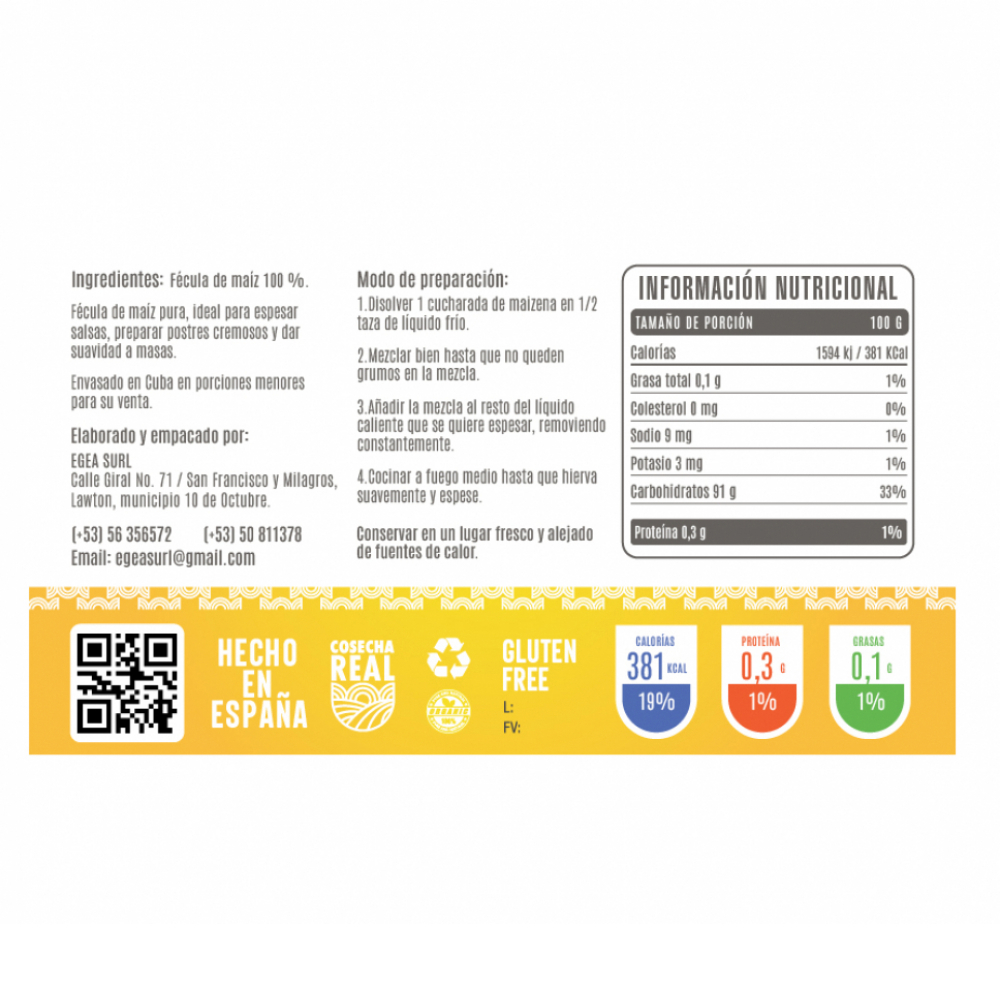 Maicena Cosecha Real (2 x 500 g / 1.1 lb) - Miniatura 3