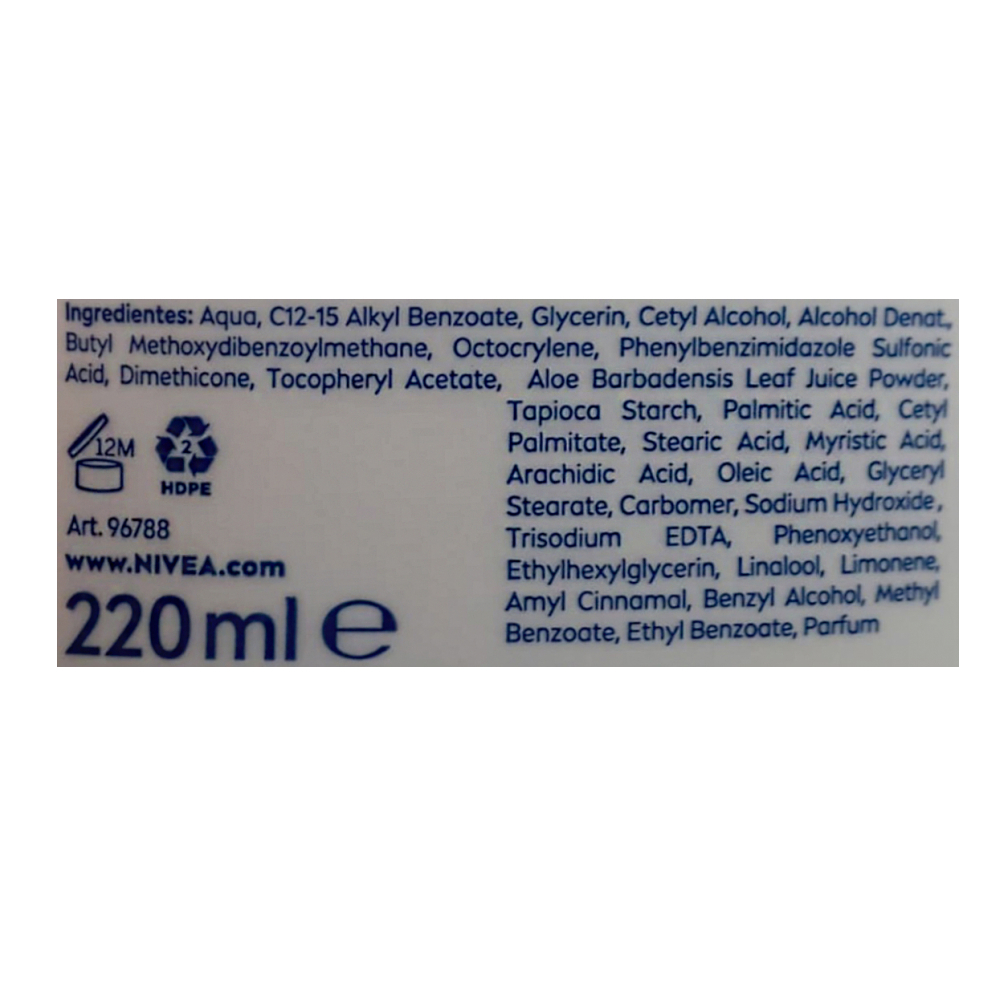 Crema corporal humectante con protección solar FPS15 Nivea (220 ml) - Miniatura 3