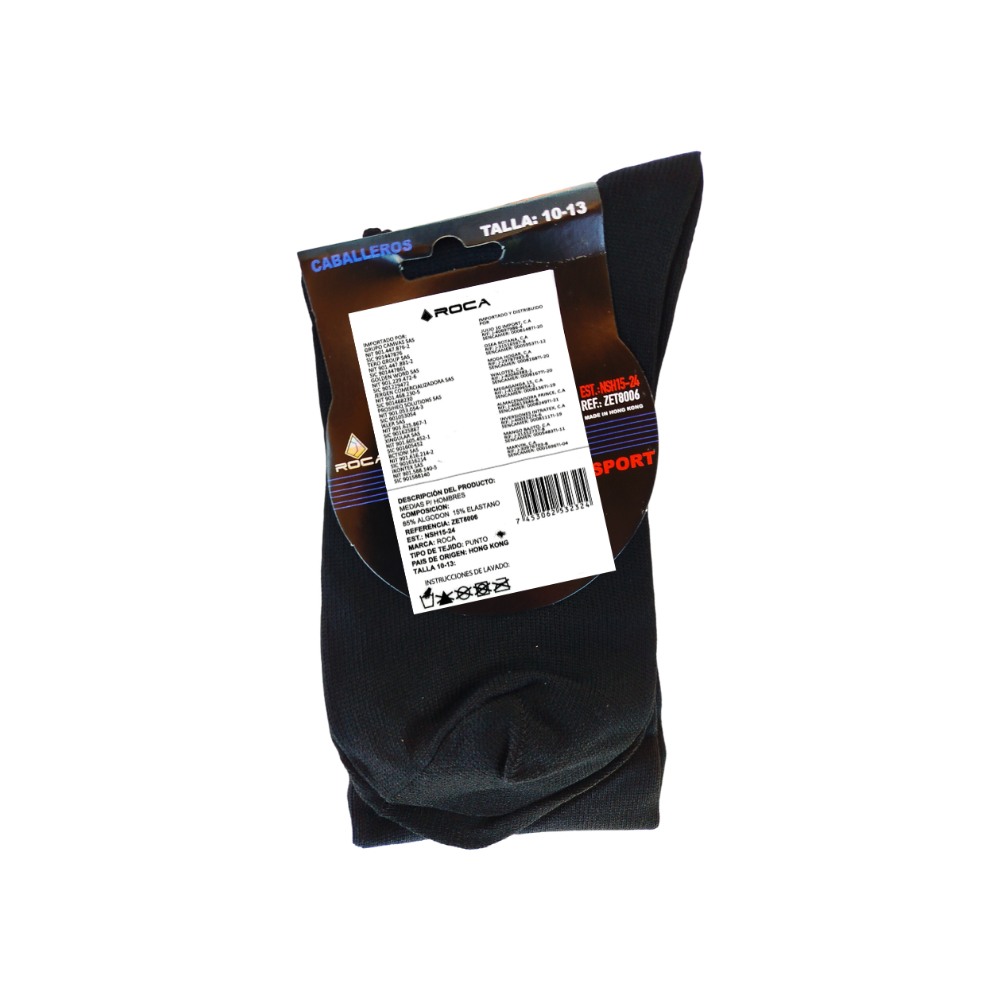 Par de medias de fútbol color negro Roca (Talla 10 - 13) - Miniatura 3