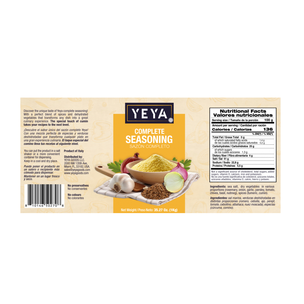 Sazón completo YEYA (1 kg / 2.2 lb) - Miniatura 3