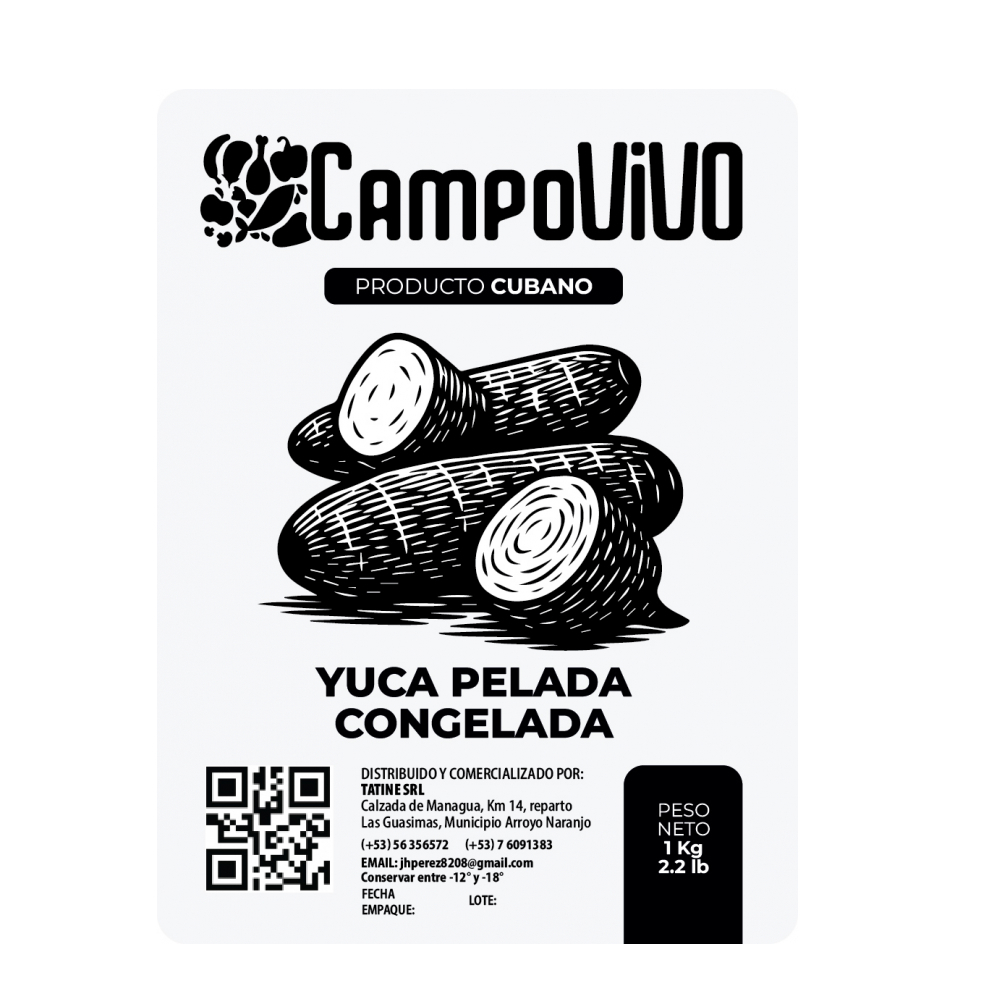 Yuca pelada congelada Campo Vivo (1 kg / 2.2 lb) - Miniatura 3