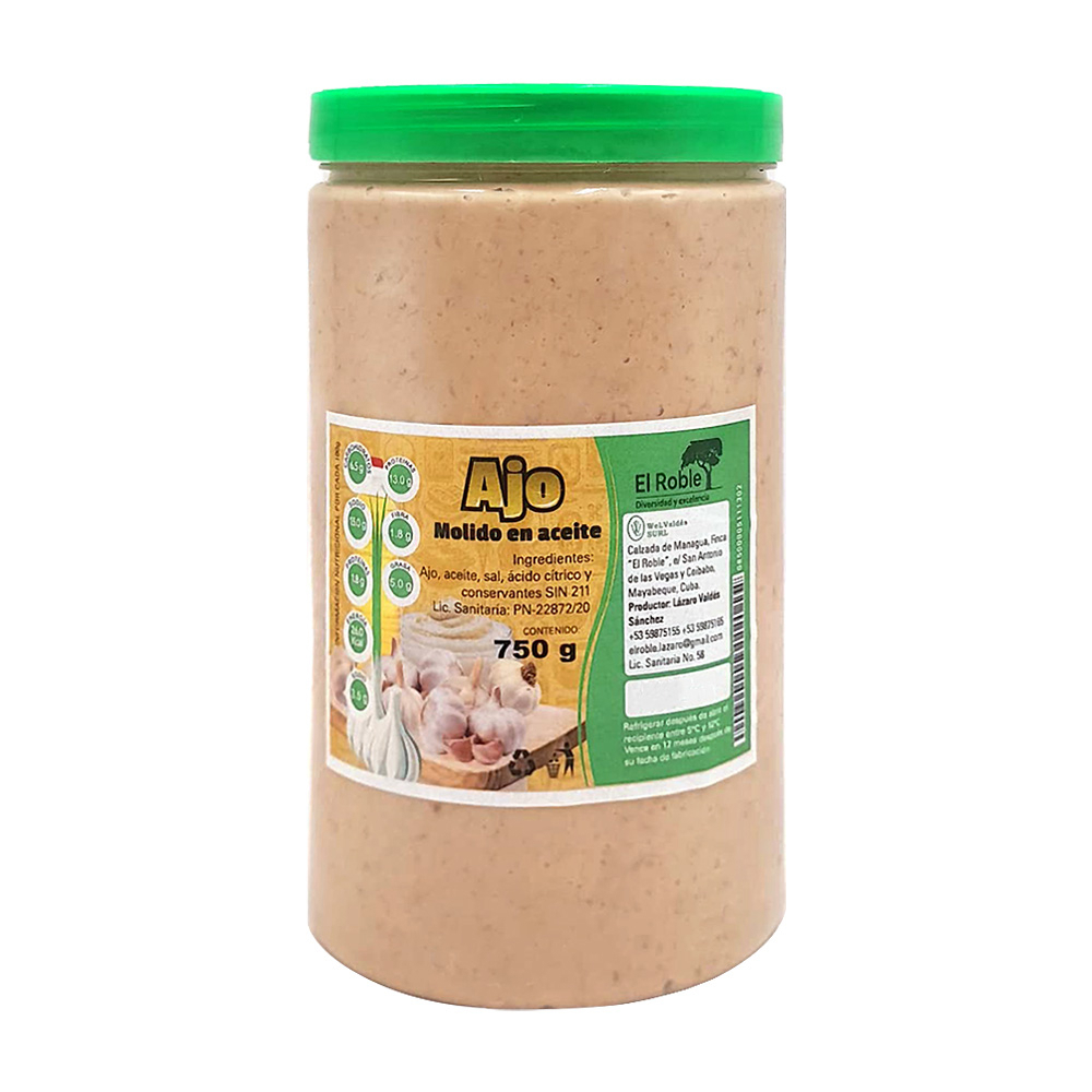 Ajo molido con aceite El Roble (750 g / 1.65 lb) - Miniatura 2