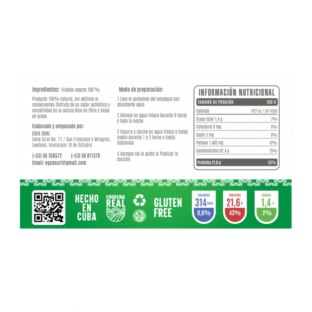 Frijoles negros Cosecha Real (4 x 1 kg / 2.2 lb) - Miniatura 3