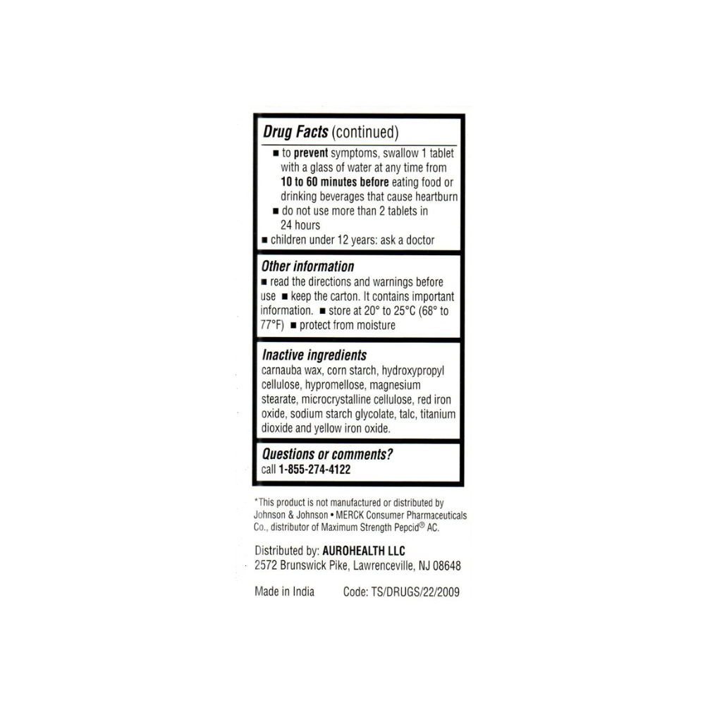 Famotidina 20 mg Aurohealt (100 tabletas) - Miniatura 4