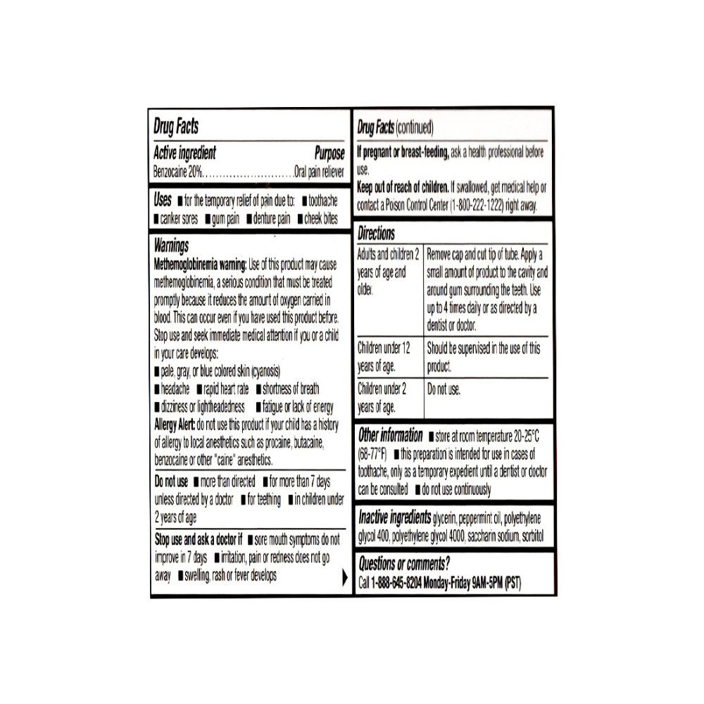 Gel analgésico oral de benzocaína al 20% Iodent (11.9 g / 0.42 oz) - Miniatura 2