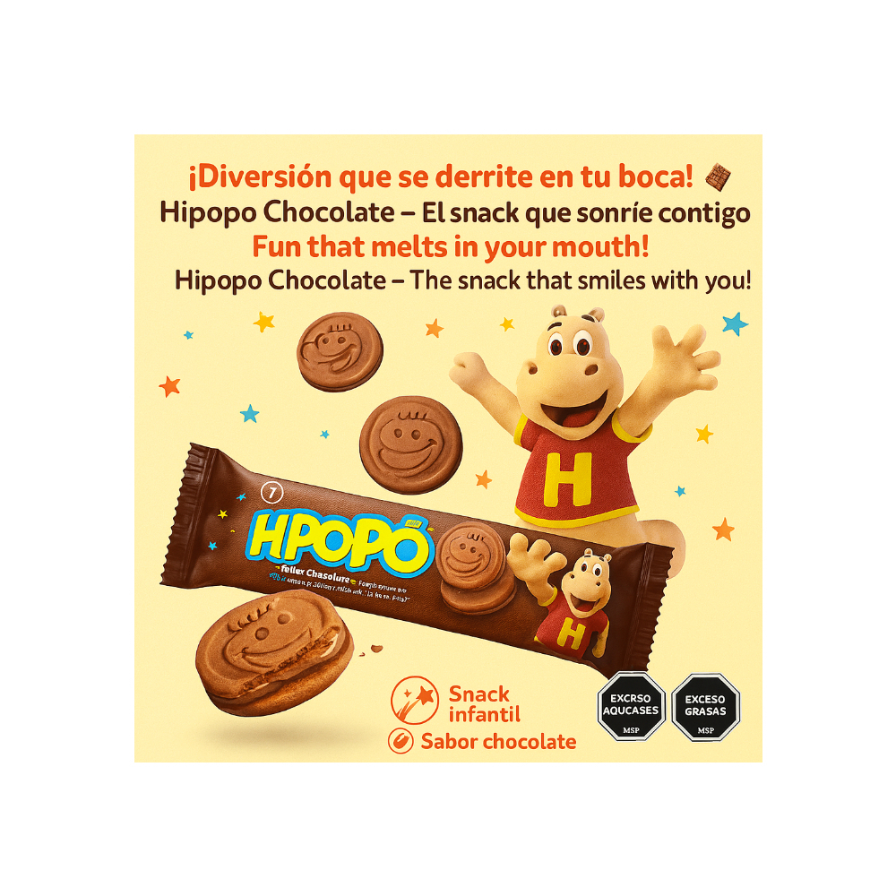 Galletas con relleno sabor chocolate Hipopó (6 x 80 g , 2.82 oz) - Miniatura 4