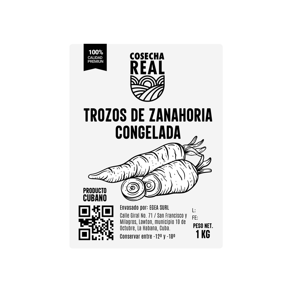 Trozos de zanahoria congelada Cosecha Real (1 kg / 2.2 lb) - Miniatura 3