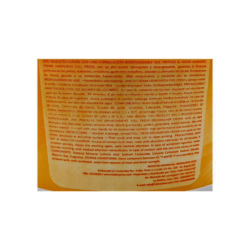 Crema lavaplatos aroma tropical Full Fresh (1 kg / 2.20 lb) - Miniatura 3