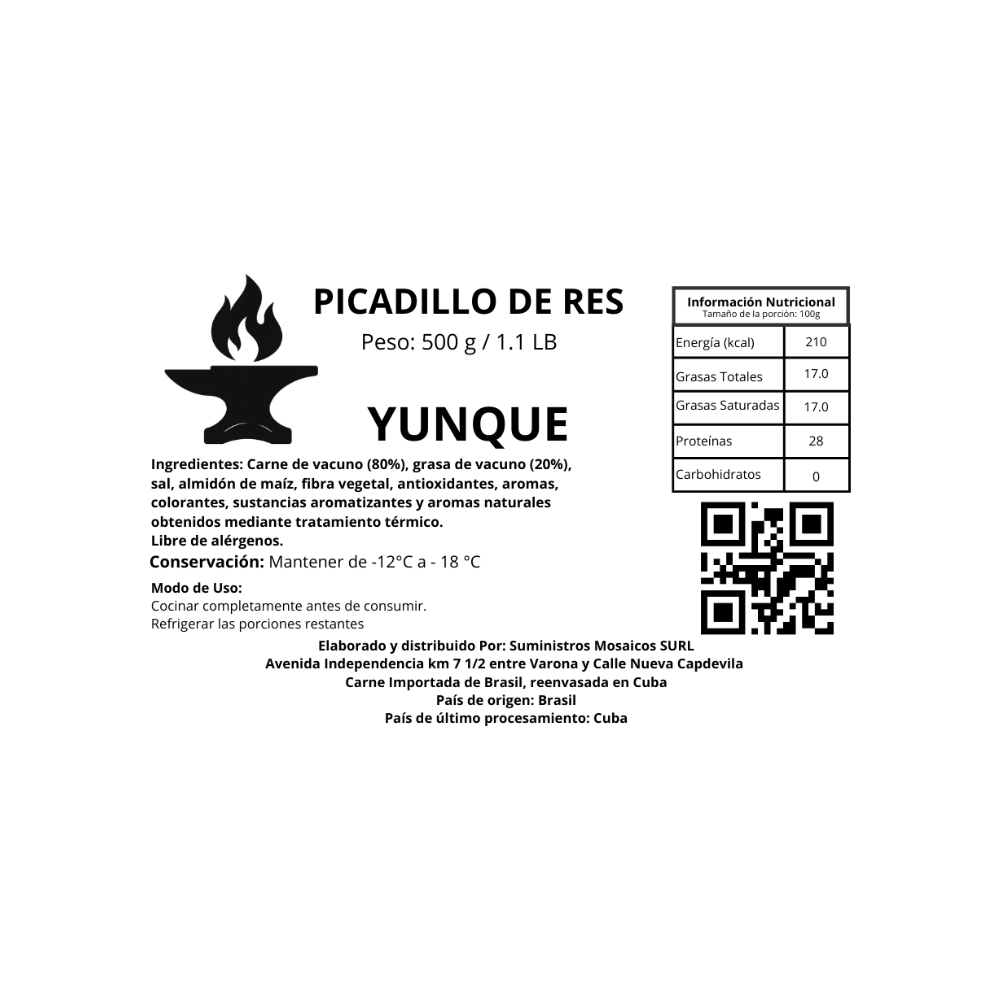 Picadillo de res Yunque (500 g / 1.1 lb) - Miniatura 3