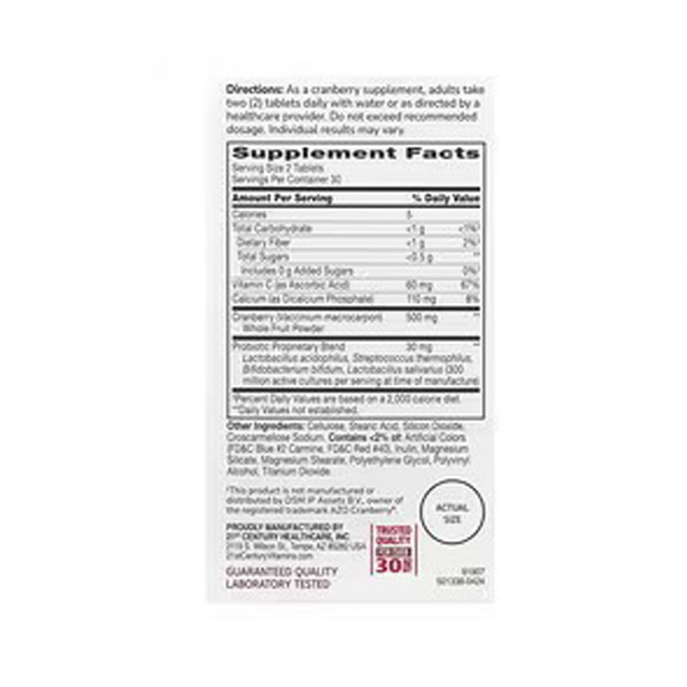 Arándano rojo con probióticos y vitamina C (60 tabletas) - Miniatura 2