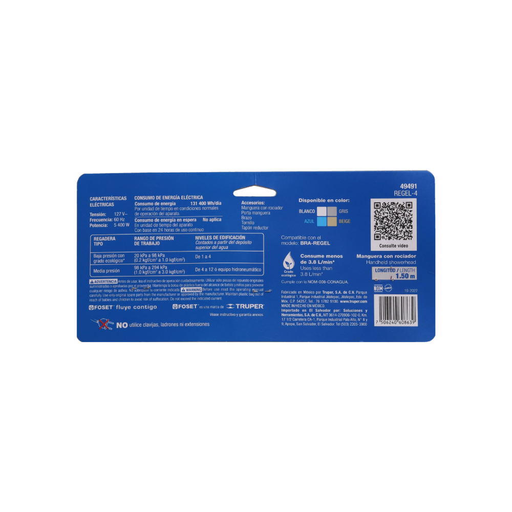 Ducha eléctrica 5400 E Foset REGEL-4 - Miniatura 3