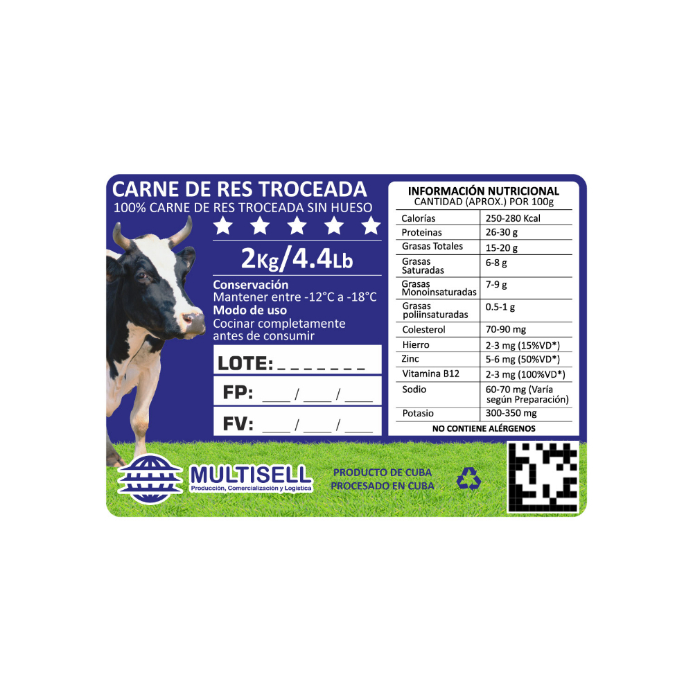 Carne de res troceada Multisell (2 kg / 4.4 lb) - Miniatura 4