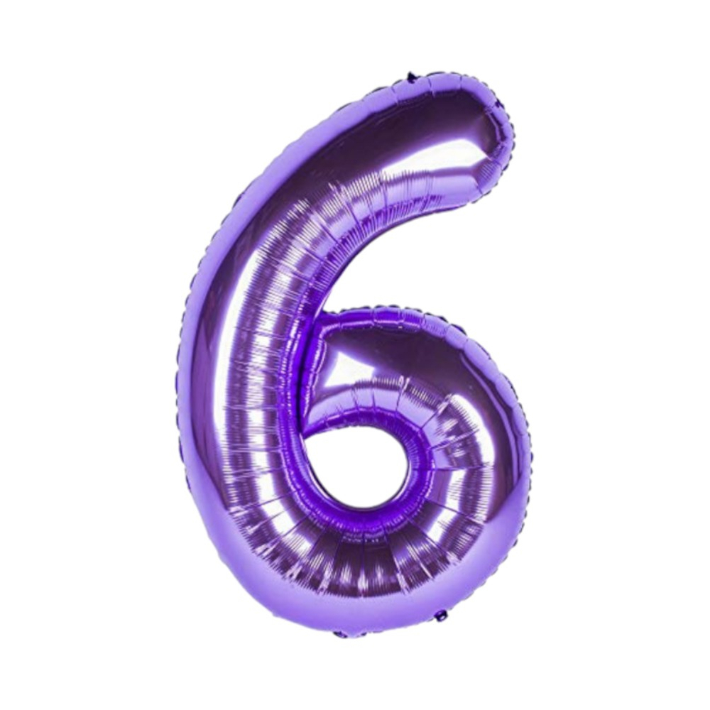 Globo morado Número 6 Ballón (32 pulgadas) - Miniatura 2