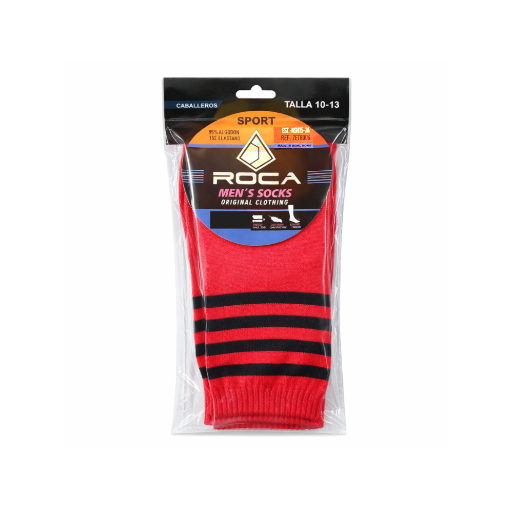 Par de medias de fútbol color rojo Roca (Talla 10 - 13) - Miniatura 4