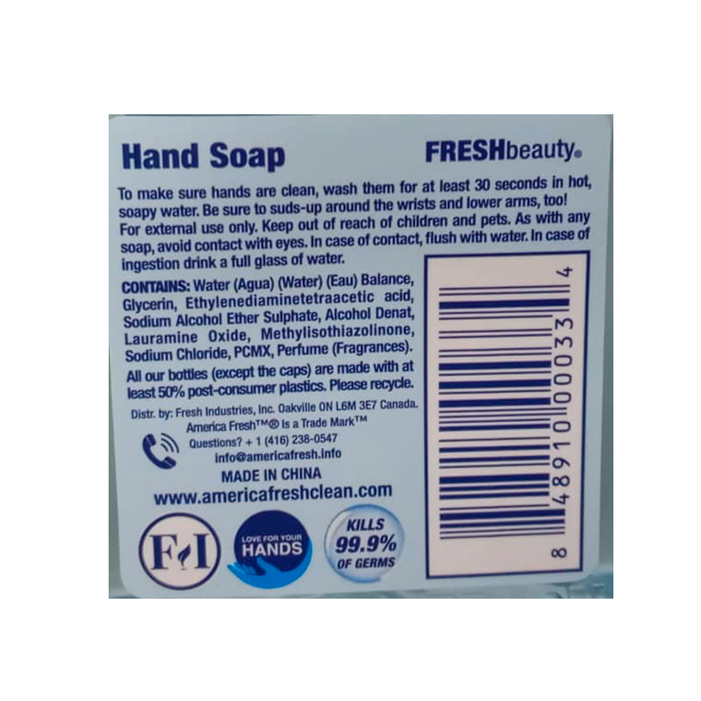 Jabón líquido de eucalipto antibacterial para manos América Fresh (300 ml / 10.10 oz) - Miniatura 3