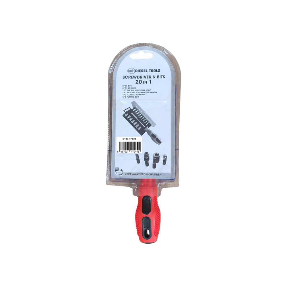 Set de destornillador con adaptador y diferentes medidas de puntas y cubos Diesel Tools (20 U) - Miniatura 3
