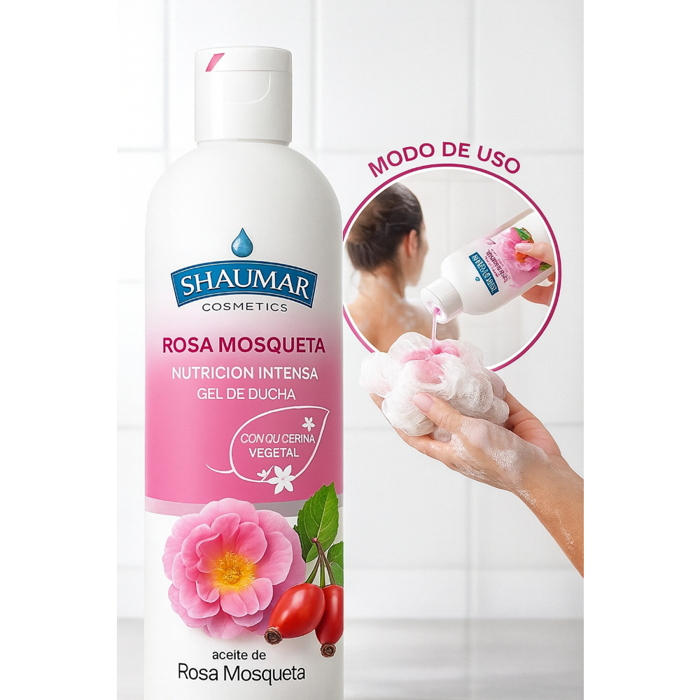 Gel de baño rosa mosqueta Shaumar (1000 ml) - Miniatura 4