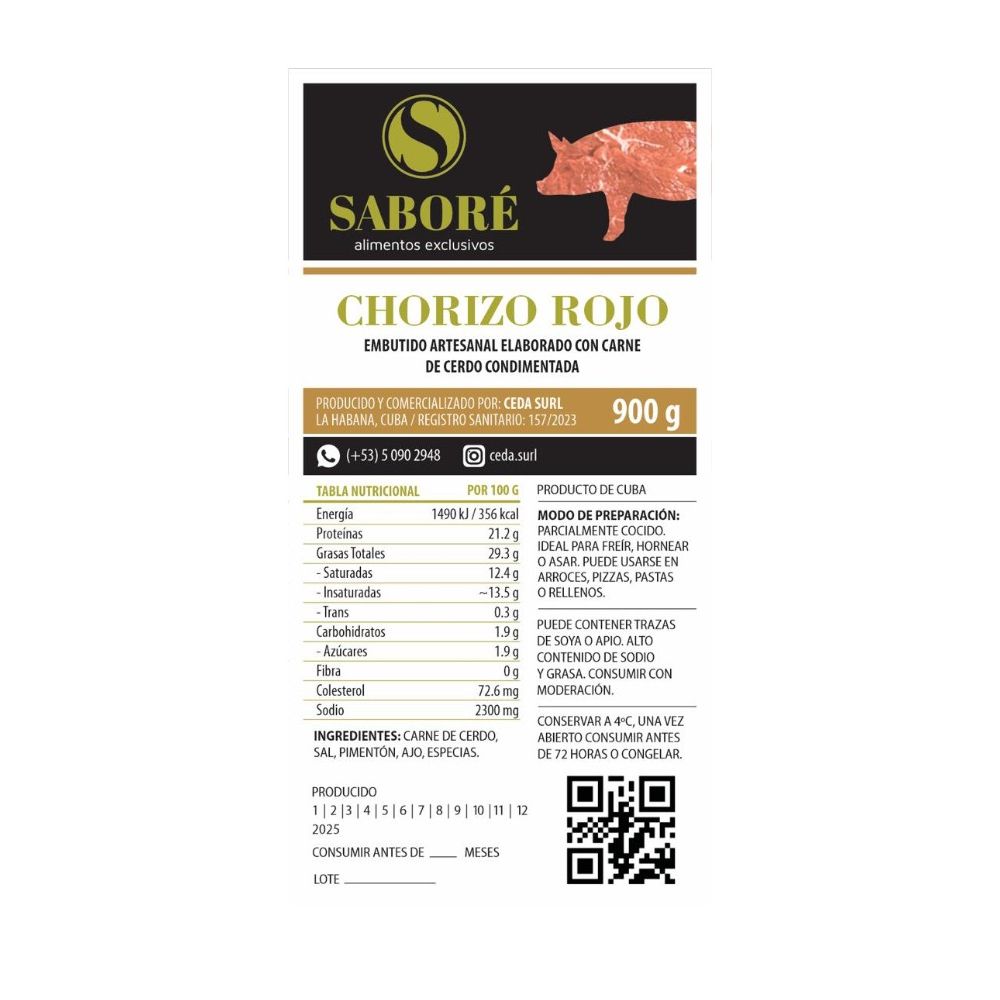 Chorizo rojo Saboré (900 g / 1.98 lb) - Miniatura 2