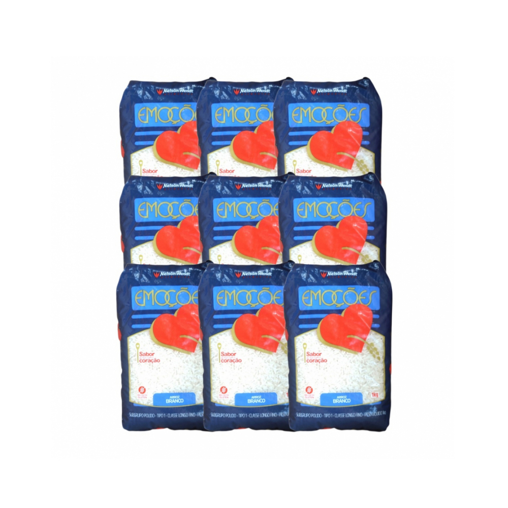 Arroz blanco brasileño Nelson Wendt (9 x 1 kg / 2.2 lb) - Imagen 1