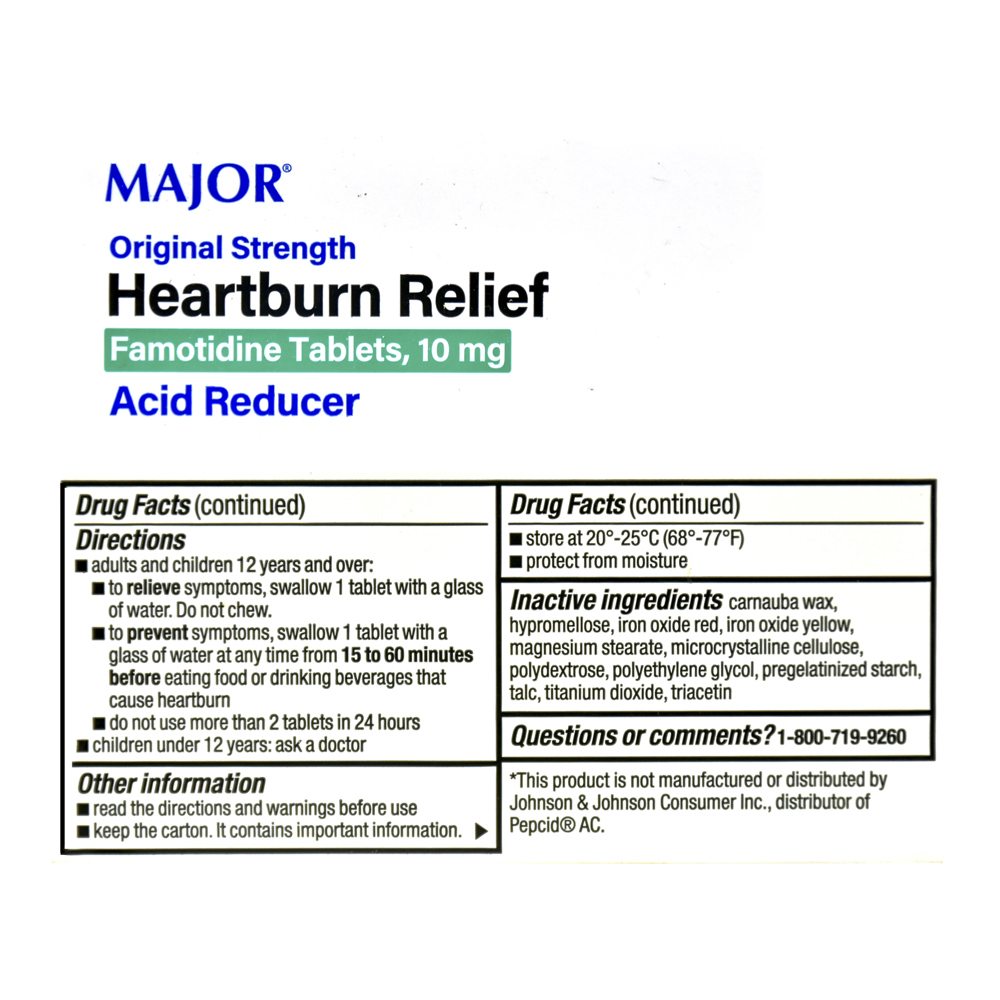 Famotidina 10 mg Major (60 tabletas) - Miniatura 3