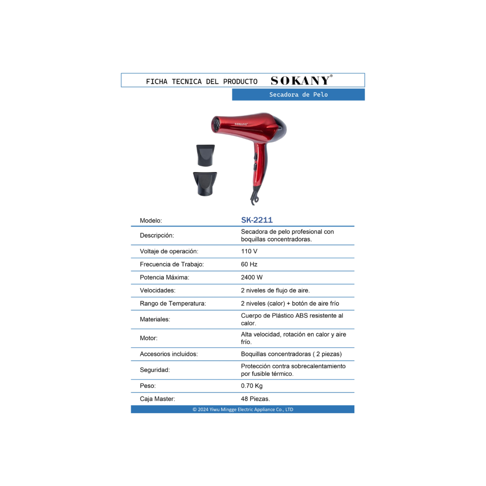 Secador y plancha de pelo Sokany - Miniatura 3