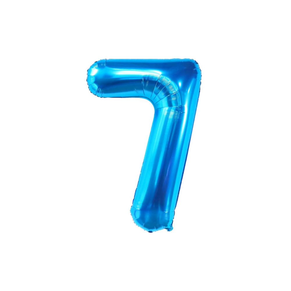 Globo azul número 7 Balloon (16 pulgadas) - Miniatura 2