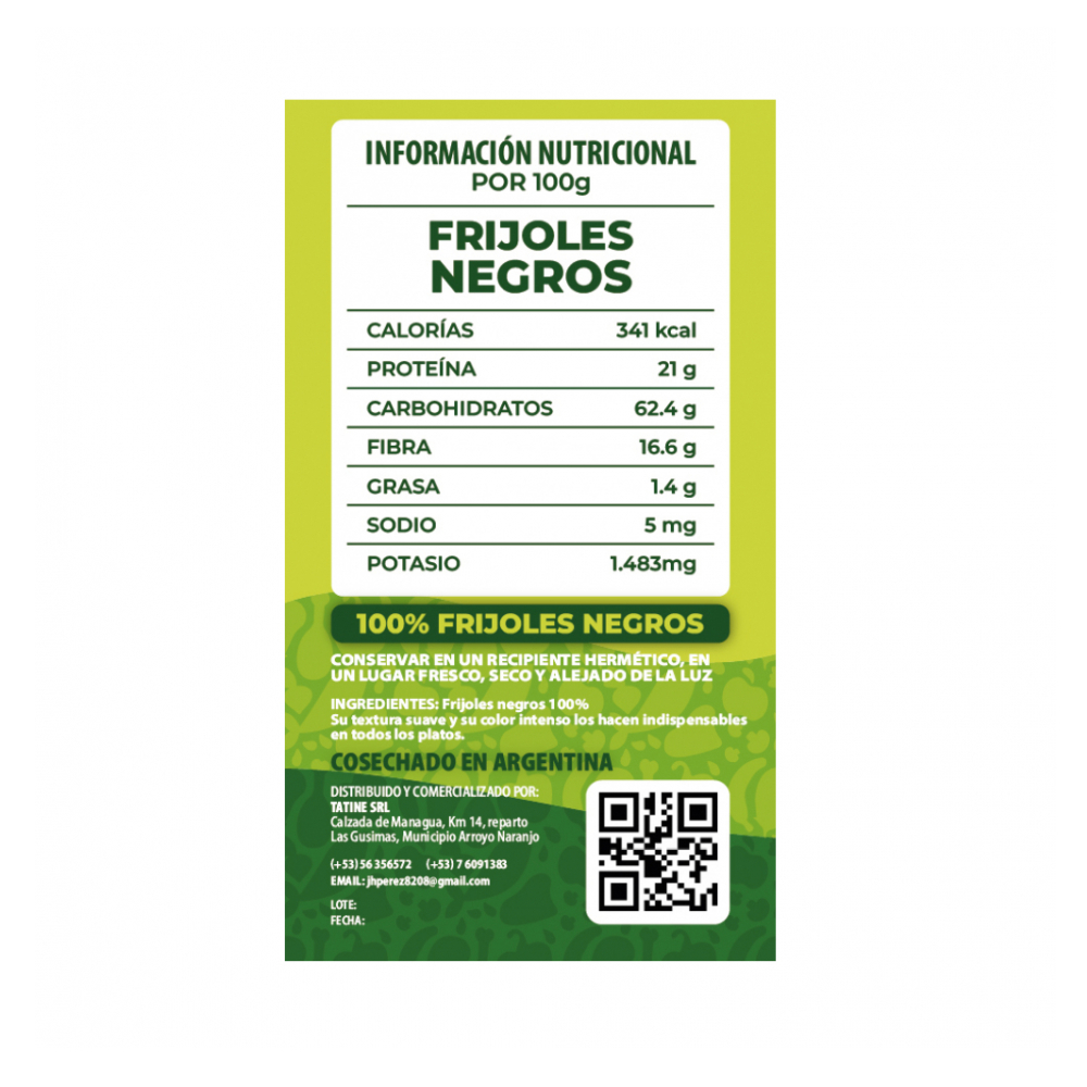 Frijoles negros Campo Vivo (4 x 1 kg / 2.2 lb) - Miniatura 2