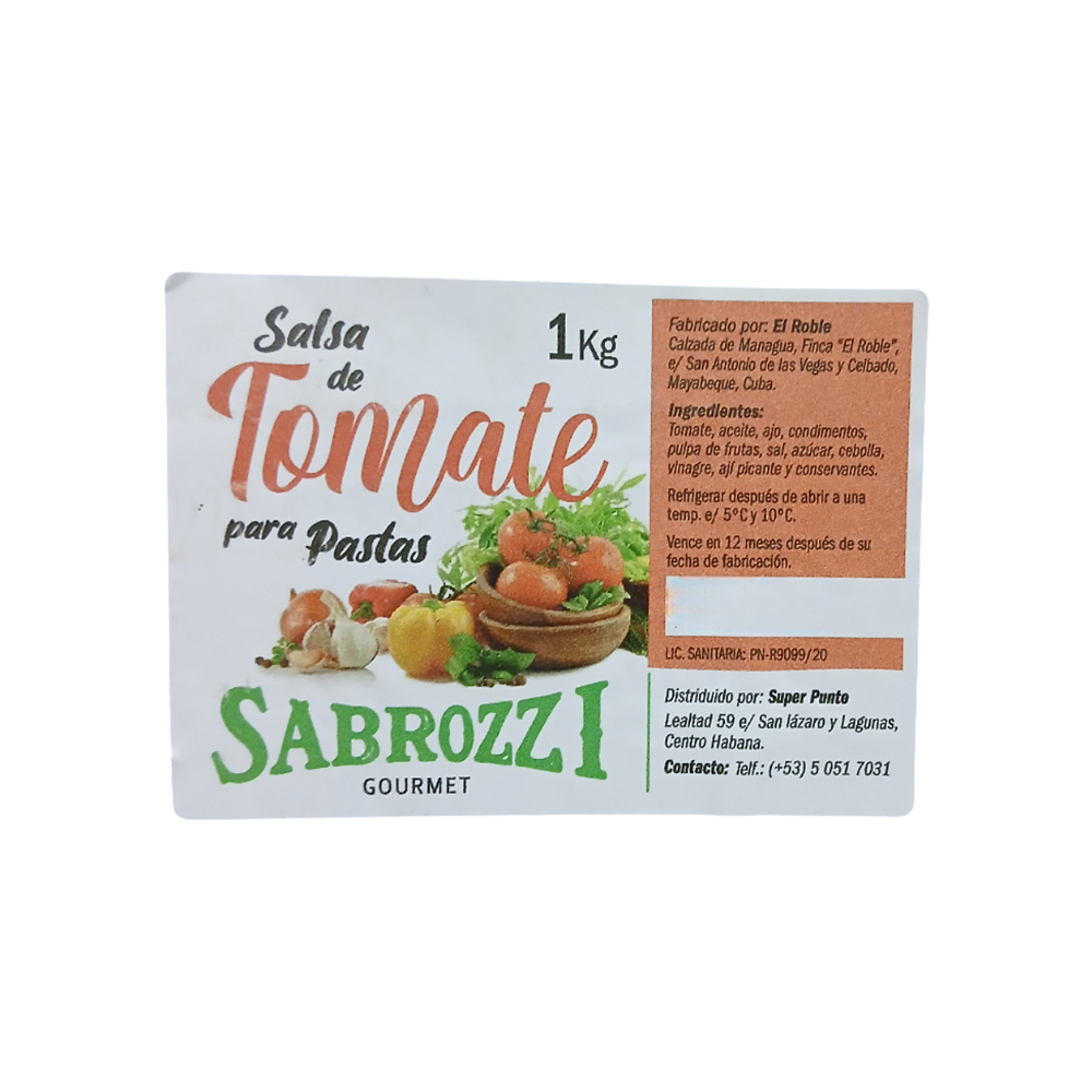 Salsa de tomate para pastas Sabrozzi (1 kg / 2.2 lb) - Miniatura 3