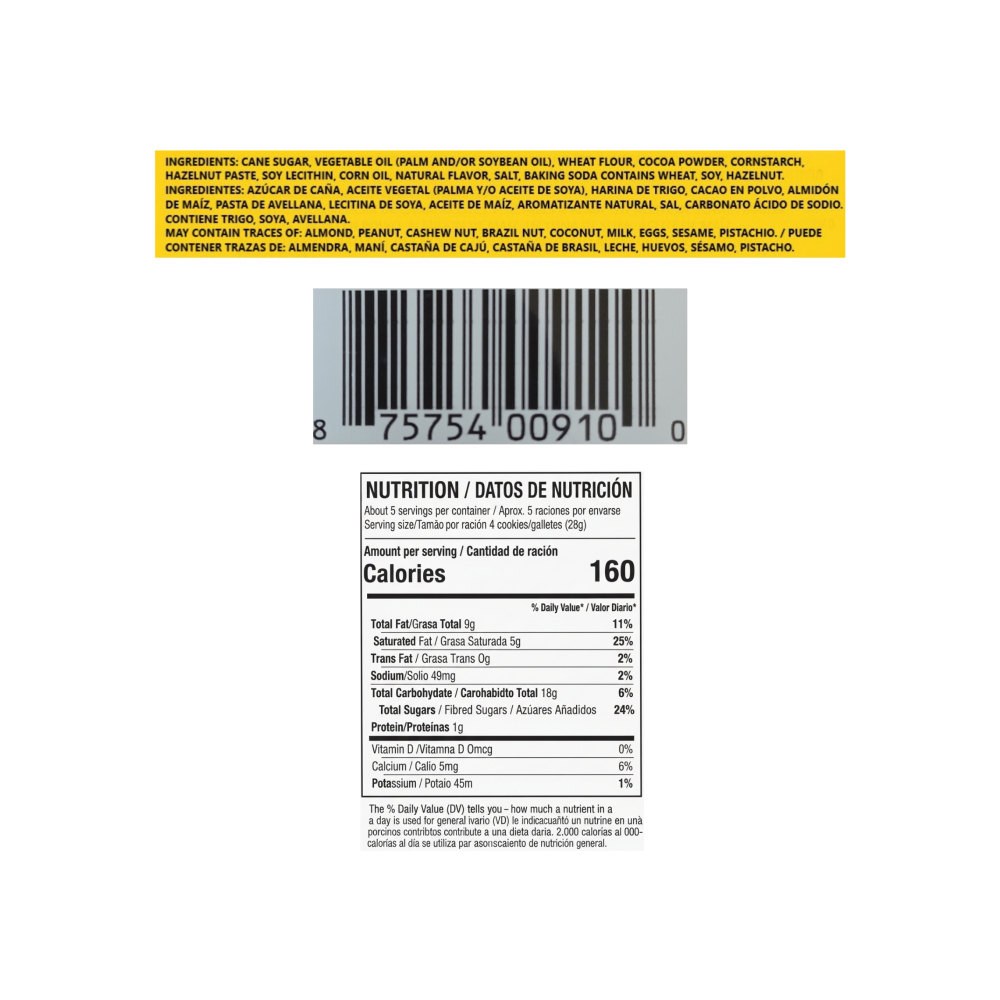 Sorbetos rellenos con crema sabor chocolate con avellanas Bauducco (142 g / 5 oz) - Miniatura 3