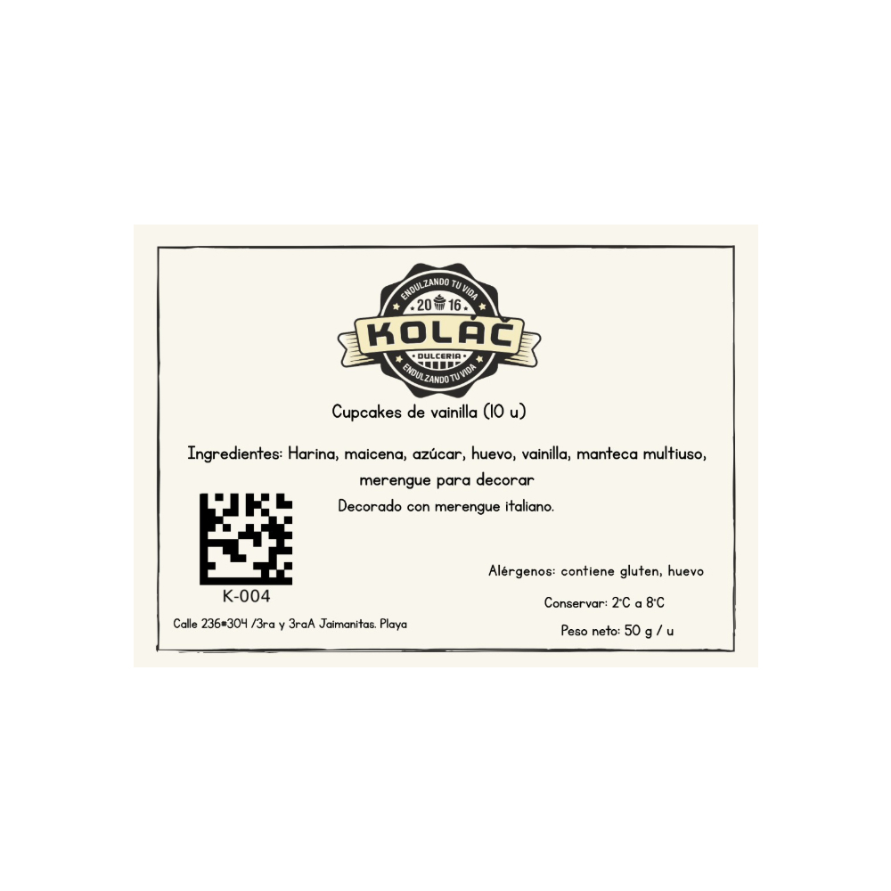Cupcakes de vainilla Kolac (10 U) - Miniatura 4
