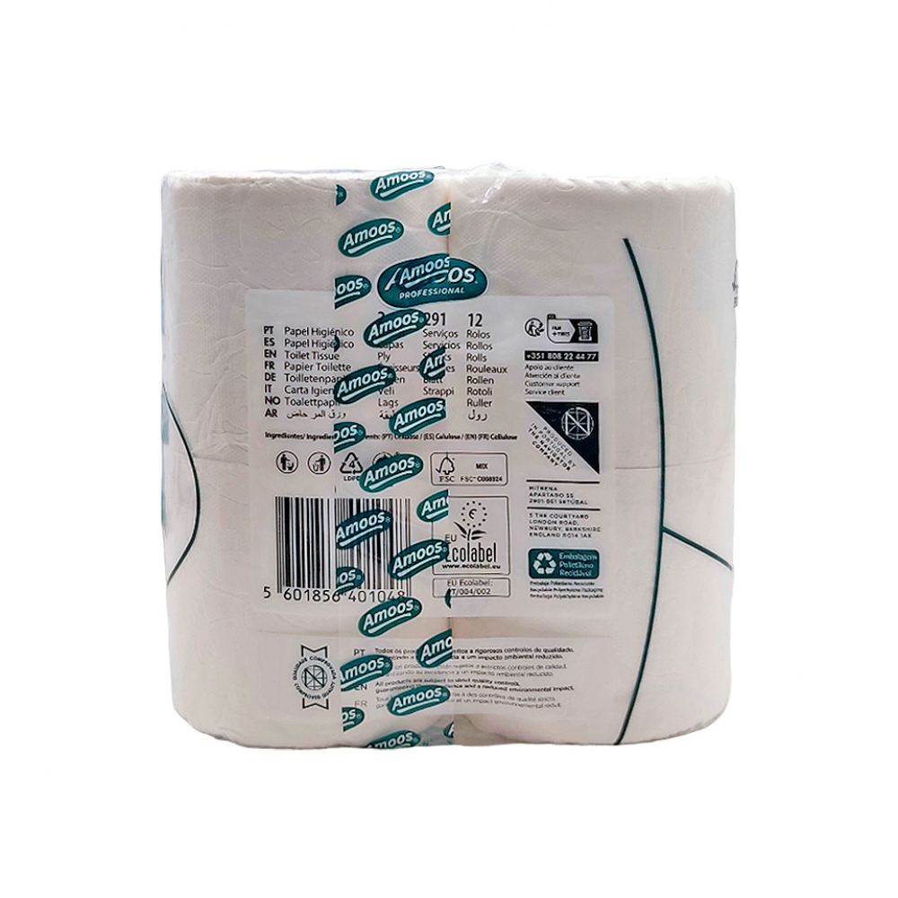 Papel higiénico de doble capa Amoos (12 U) - Miniatura 2