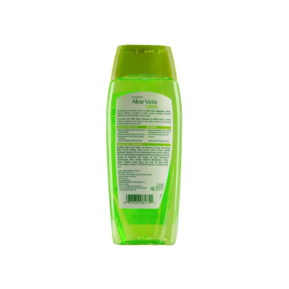Champú de aloe vera aguacate y olivo Grisi (400 ml / 13.5 fl.oz) - Miniatura 2