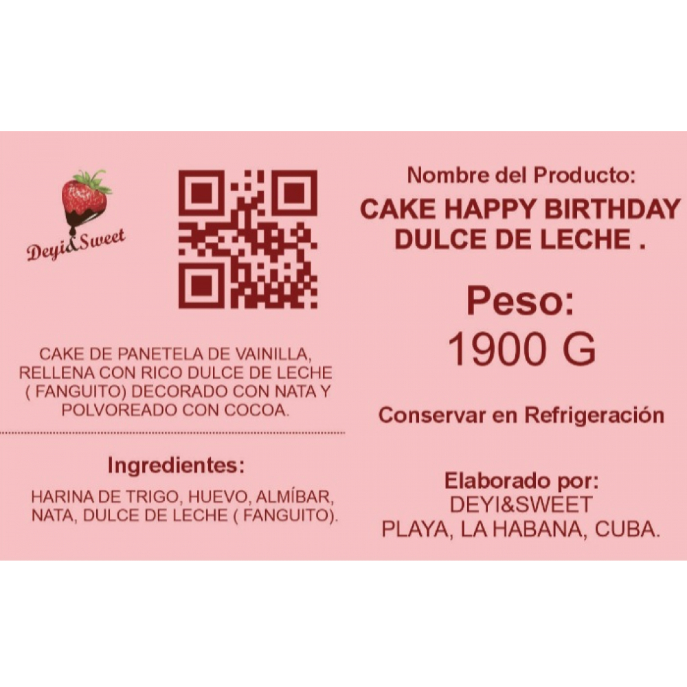 Cake Happy Birthday dulce de leche Deyi&Sweet (12 personas) - Miniatura 4