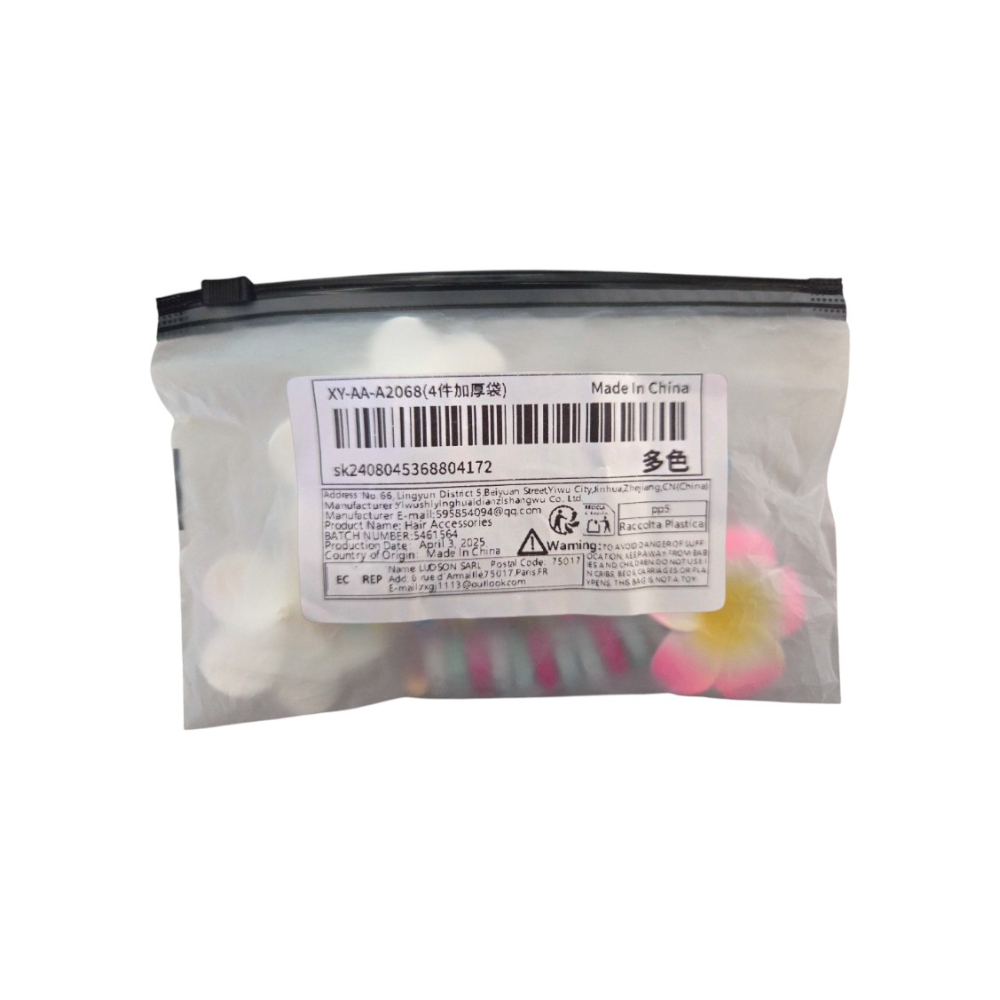 Set de 4 scrunchies con flores para niñas Shein - Miniatura 3