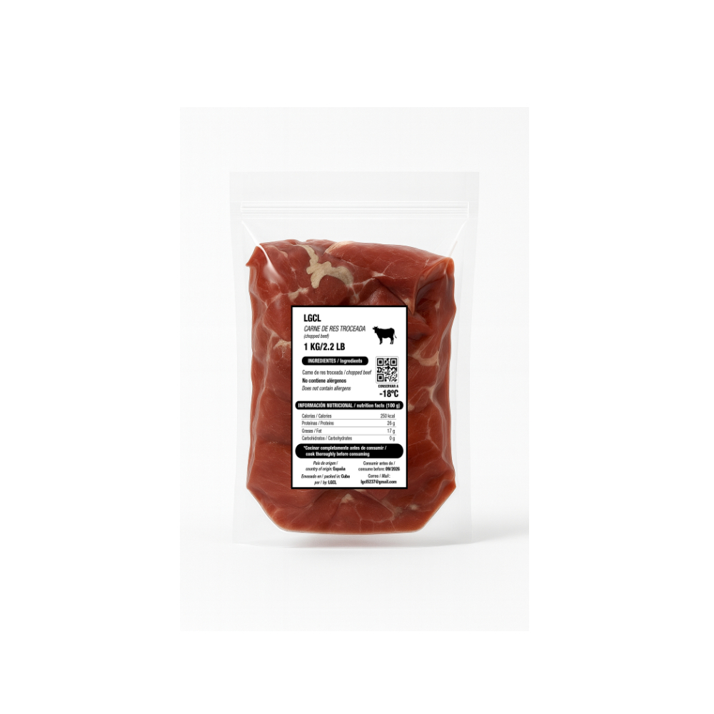 Carne de res troceada LGCL (1 kg / 2.2 lb) - Miniatura 2