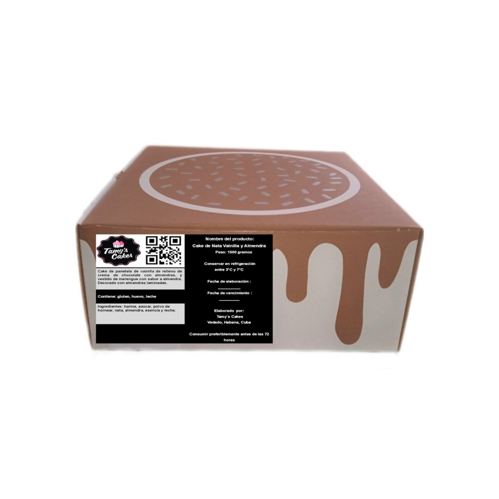 Cake de nata vainilla y almendra de Tamys Cakes (10 Comensales) - Miniatura 3