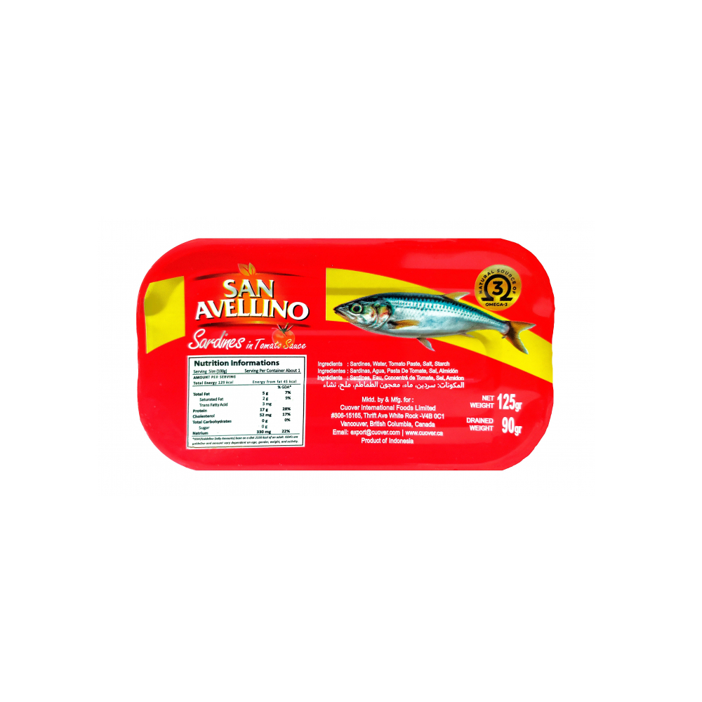 Sardinas en salsa de tomate San Avellino (125 g / 4.40 oz) - Miniatura 4