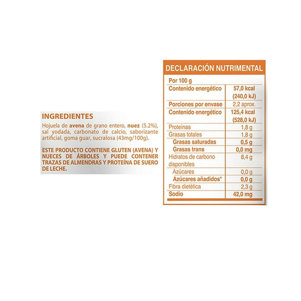 Avena integral instantánea sabor miel con nuez Granvita (35 g / 1.23 oz) - Miniatura 3