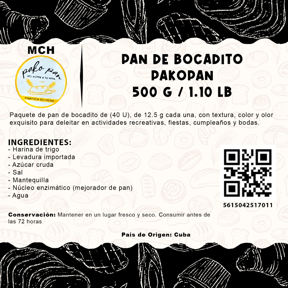 Pan de bocadito PakoPan MCH Panaderia (500 g / 1.10 lb) - Miniatura 2