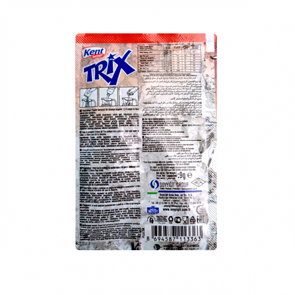 Refresco en polvo sabor cóctel Trix (9 g) - Miniatura 2