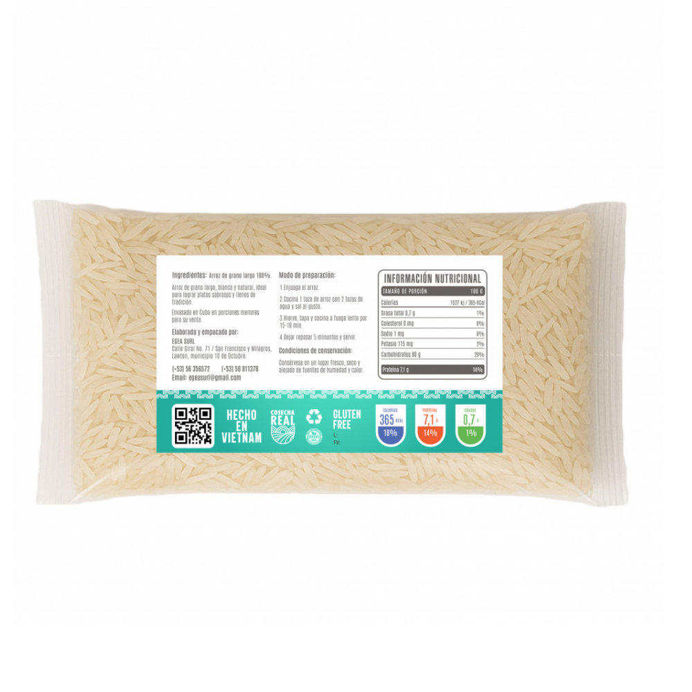 Arroz de grano largo Cosecha Real (4 x 500 g / 1.1 lb) - Miniatura 3