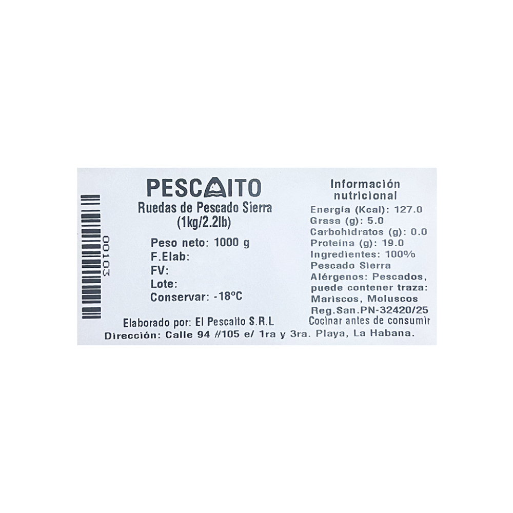 Rueda de pescado sierra Pescaito (1 kg / 2.2 lb) - Miniatura 4