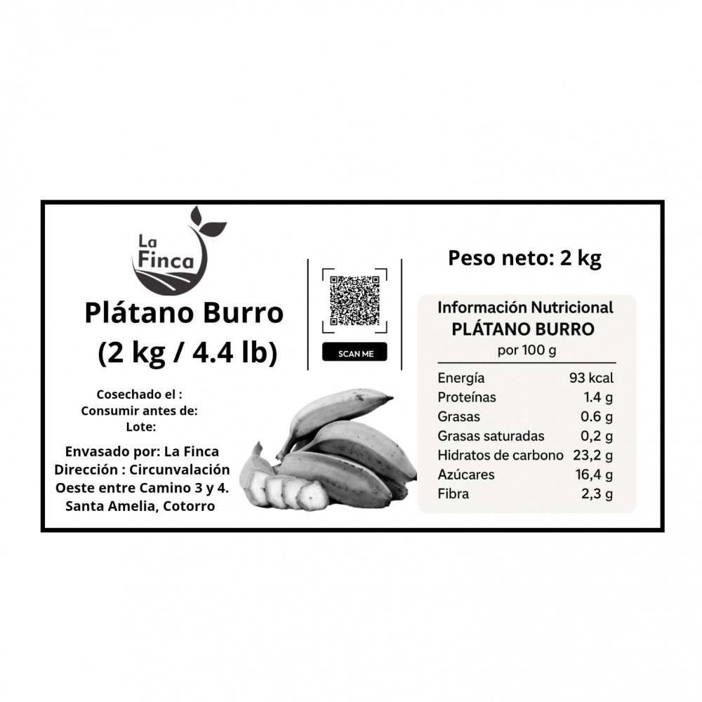 Plátano Burro (2 kg / 4.41 lb) - Miniatura 3