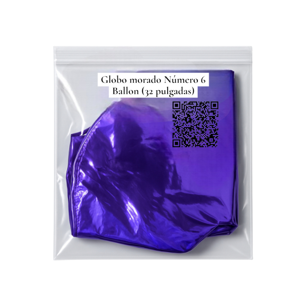 Globo morado Número 6 Ballón (32 pulgadas) - Miniatura 3