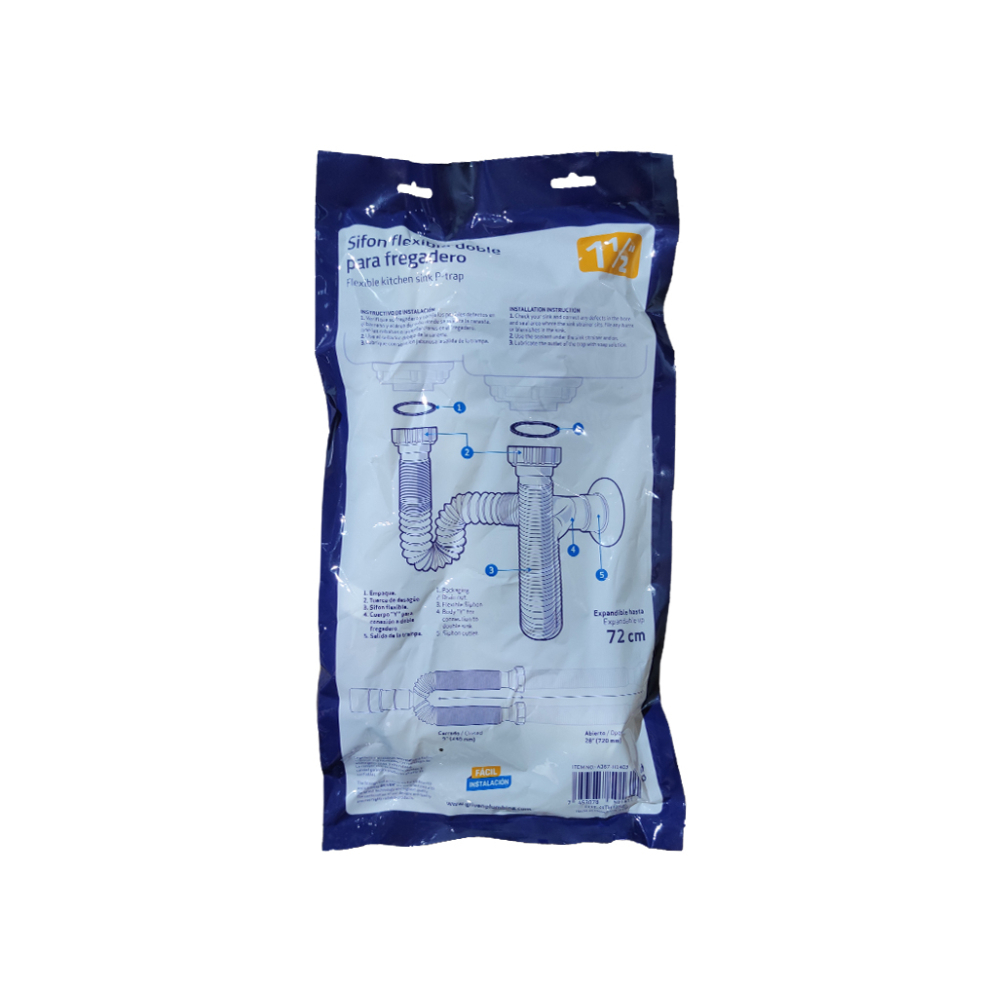 Trampa doble flexible de PVC de 1-1/2" Griven - Miniatura 4