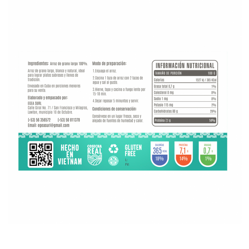 Arroz de grano largo Cosecha Real (4 x 1 kg / 2.2 lb) - Miniatura 2