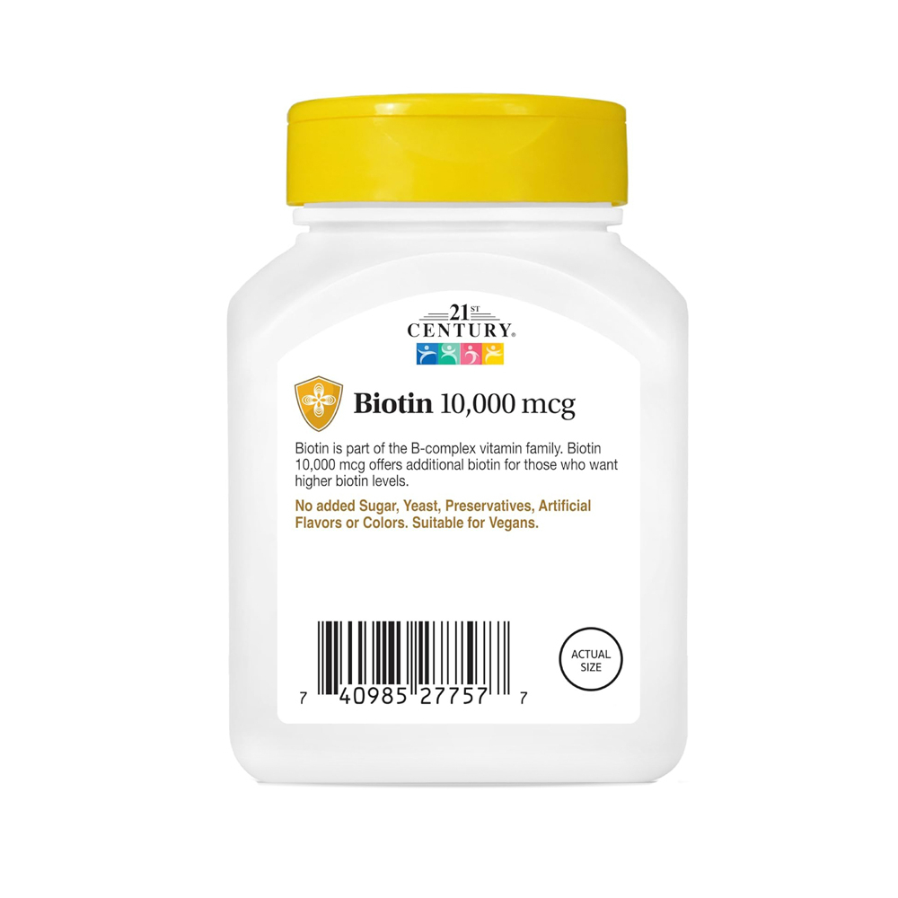 Biotina 10000 mcg 21st Century (120 tabletas) - Miniatura 3