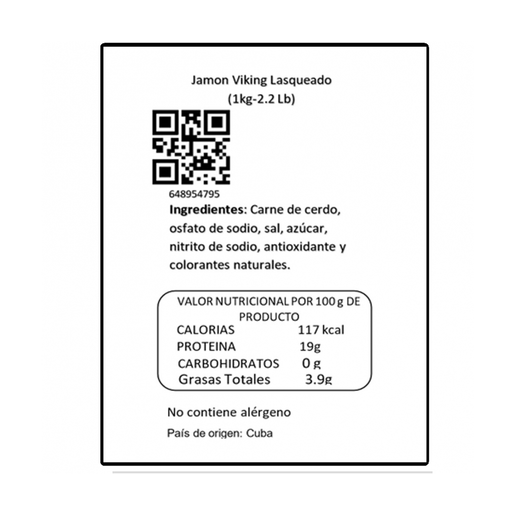 Jamón vicking especial embuchado lasqueado Y&D Ricos (1 kg / 2.2 lb) - Miniatura 4