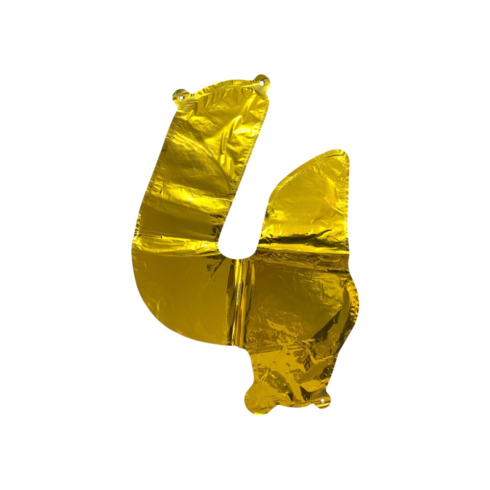 Globo dorado Número 4 Balloon (32 pulgadas) - Miniatura 3